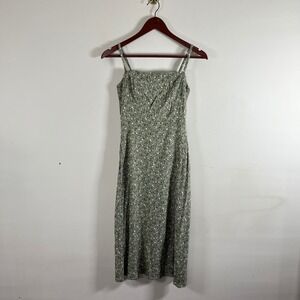 Reformation Sage Green Floral Midi Dress